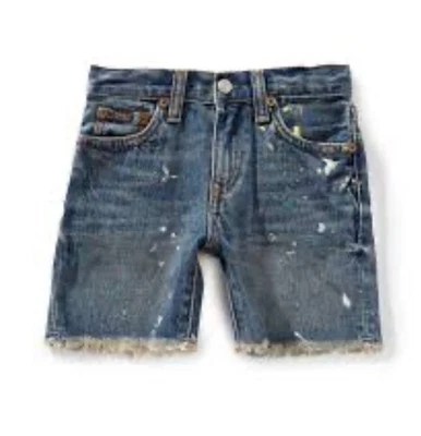 POLO RALPH LAUREN Boys Paint-Splatter Sullivan Slim Denim Short Size 8 - Image 1 of 4