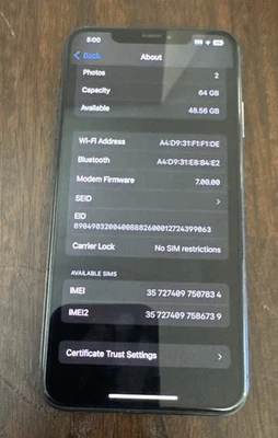 Apple iPhone XS Max 64GB Unlocked AT&T T-Mobile Verizon Excellent Condition - Image 1 of 2