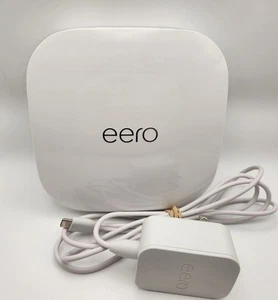 eero Pro 6E Tri-Band Mesh Wi-Fi Router S010001 White, w/ Adapter - Picture 1 of 8