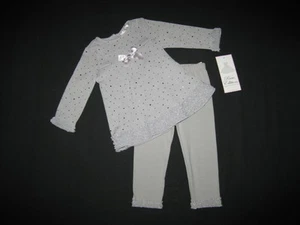 NEW "DAZZLING SILVER" Holiday Pants Girls 3-6m Fall Winter Clothes Rare Editions - Picture 1 of 1