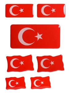 Pegatinas Banderas de Turquía 3D Decoración Pegatinas Set 7 para Coche Coche Motocicleta - Imagen 1 de 8