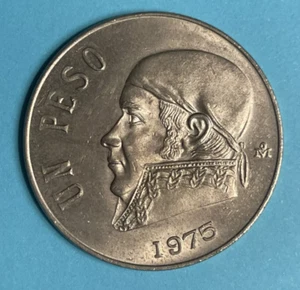 Nice 1975 Mexico Un 1 Peso Jose Morales Eagle Coin - Picture 1 of 6