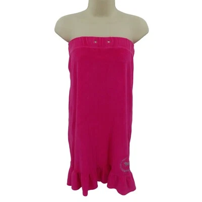 Victorias Secret Univ PINK XS/S Sequin Pink Terrycloth Coverup Dress Strapless - Image 1 of 4