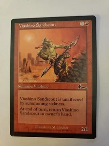 MTG Magic The Gathering Card Viashino Sandscout Summon Viashino Red Urza's Legac - Picture 1 of 2