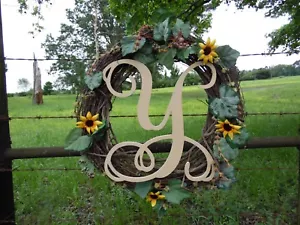 Wooden Letters, Monogram Vine (Y) Letter, Unfinished Wall Letters, Large Letter - Picture 1 of 1