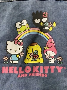 EUC Sanrio Girl’s Hello Kitty Graphic Jean Jacket 10/12 Light Wash Denim Blue - Picture 1 of 8