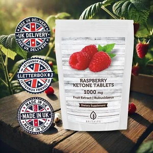 Himbeer Ketone 1000mg 90 Tabletten Natürlicher Fatburner & Gewichtsverlust Supplemen - Bild 1 von 8