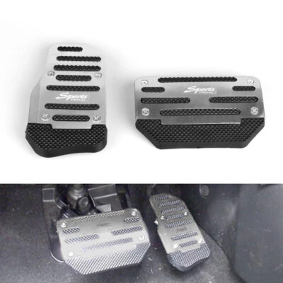 2XSilver Non-Slip Automatic Accelerator Brake Foot Pedal Cover Treadle Universal - Image 1 of 4