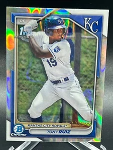 2024 BOWMAN TONY RUIZ CHROME LAVA REFRACTOR 123/399 BCP-80 ROYALS - Picture 1 of 2