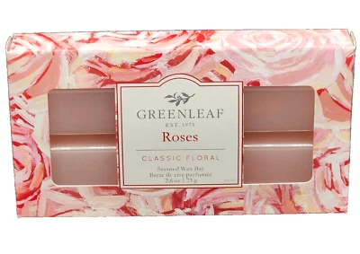 Barra de cera perfumada floral Greenleaf Roses 2,6 oz 6 bloques nueva rosa Foto 1 de 4