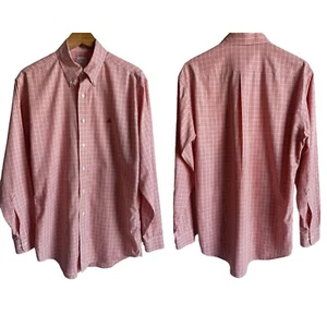 Brooks Brothers 346 Med Orange White Plaid Original Polo Shirt Non-Iron Cotton - Picture 1 of 7