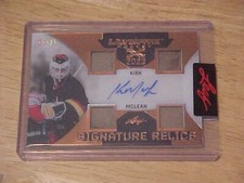 Kirk Mclean 2023 Leaf Ultimate X SIGNATURE RELICS 15/25 AUTO  Vancouver Canucks