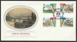 1984 URBAN RENEWAL SET OF 4 SG1245/48 ON PPS SILK No 3 FDC. SONDER P/MARK - Bild 1 von 1