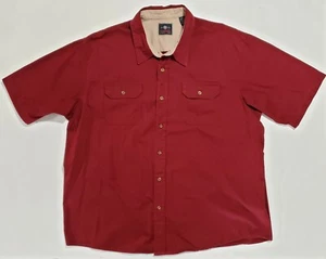 WRANGLER PREMIUM QUALITY Shirt Mens XXL 2XL Red Button Down Short Sleeve  - Picture 1 of 6