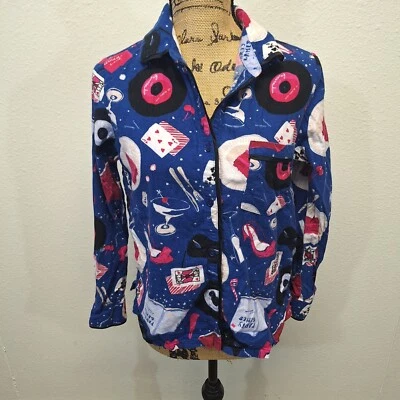 Kate Spade Dream A Little Dream Party 印花睡衣上衣多色女式 S 码 — 第 1/4 张图片