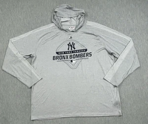 New York Yankees Sweatshirt Mens 2XL Gray Majestic Hoodie Bronx Bombers - Picture 1 of 14