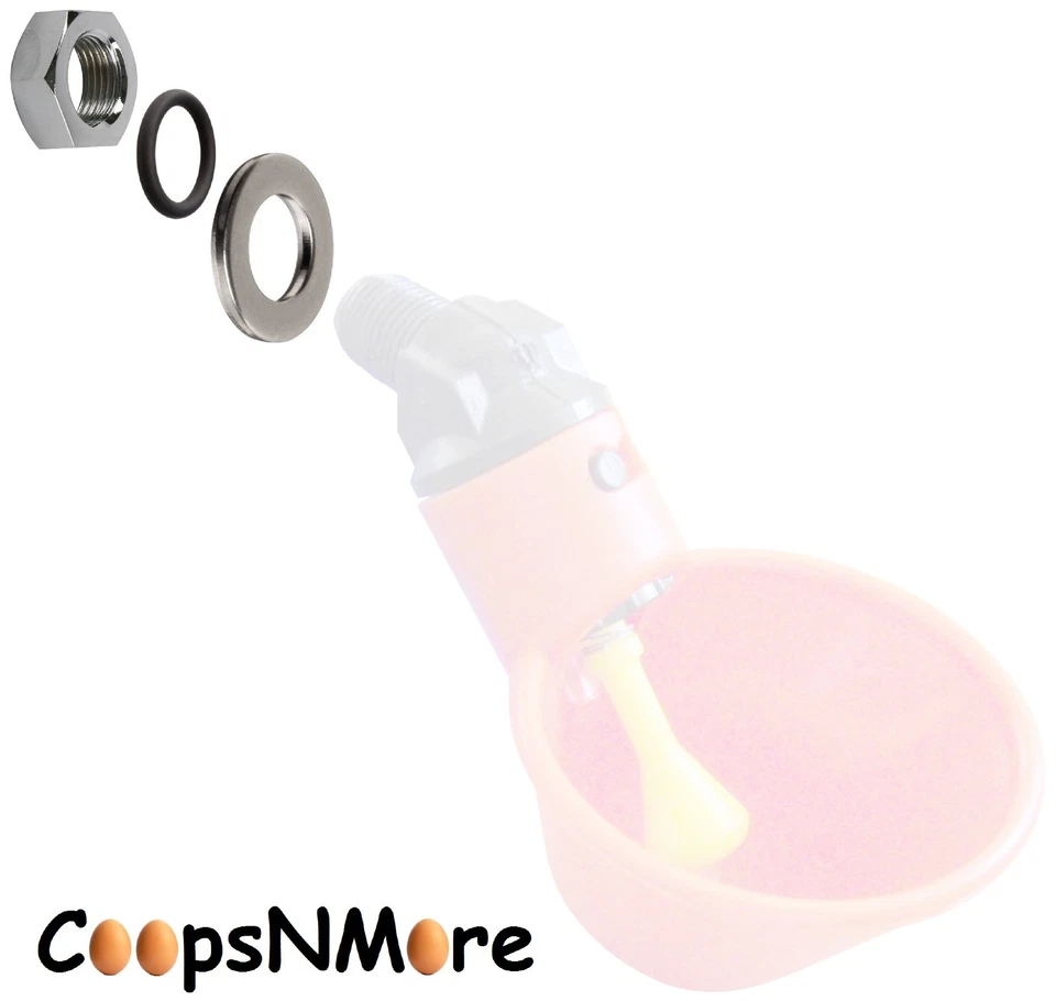 RITE FARM PRODUCTS (12) AUTOMATIC WATERER DRINKER CUP NUT O-RING & WASHER KIT CHICKEN COOP POULTRY