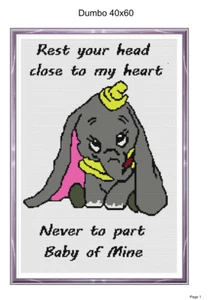 Baby elephant baby blanket pattern,40x60", written and graph included - Picture 1 of 1