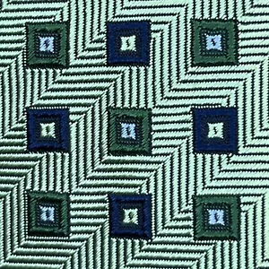 £125 GIEVES & HAWKES SAVILE ROW GREEN & NAVY CHEVRON WEAVE SILK TIE MADE UK Y3 - Picture 1 of 11