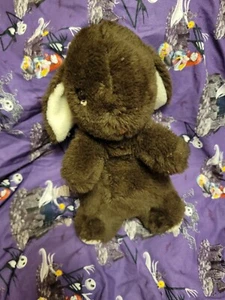 GUND 1976 Luv Me Bunny Hase dunkelbraun Schlappohr Rassel Plüsch - Bild 1 von 6