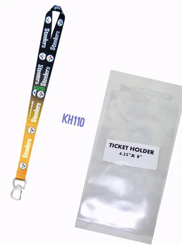 NFL Pittsburgh Steelers Keychain & Bottle Opener Lanyard+Ticket Holder Cover