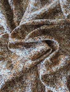 VTG 21"L x 58"W Brown Beige Black Mottled Silky Polyester Jo-Ann Fabric Remnant - Picture 1 of 4