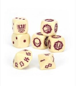 Blood Bowl 7 Dice Set White / Red Imperial Nobility Team Die Bloodbowl from USA
