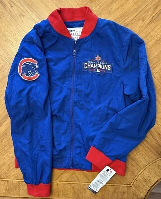 Chicago Cubs Bomber Jacket Womens 3XL 2016 World Series Nylon Zip MLB JH Design - Image 1 of 4
