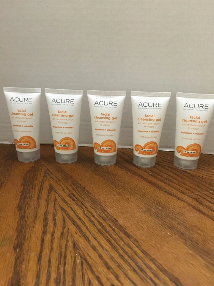 5 Gel Limpiador Facial Acure Superfruit/Chloella Combo Para Piel Grasa 1oz ea NUEVO S Foto 1 de 4