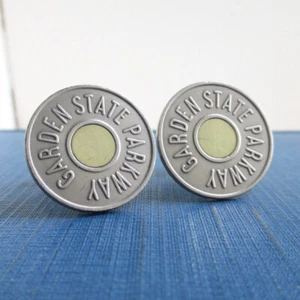 NJ Garden State Transit Token Cuff Links, Vintage Gold & Silver Repurposed Coins - Picture 1 of 4