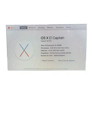 Apple iMac 21,5" (Intel Core 2 Duo, 3,06GHz, 4Go RAM, 500Go HDD, NVIDIA... - Photo 1/4