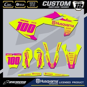 HUSQVARNA 85 MOTOCROSS GRAPHICS CUSTOM MX GRAPHICS KIT TC 85 BLOK YEL/PNK - Picture 1 of 7
