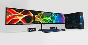 Triple Monitors 3x22" Fast Gaming RGB PC Bundle i7-6700 512 GB SSD + HDD GTX RTX - Picture 1 of 5