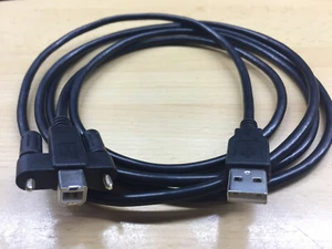 Cable USB 2.0, DE A B, lado B atornillable, negro, 2m - Imagen 1 de 2