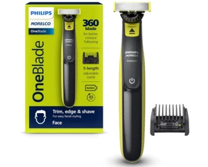 Philips Norelco OneBlade 360 Face Hybrid Electric Trimmer and Shaver QP2724/90 - Picture 1 of 6