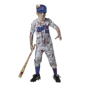 Jungen Baseball Zombie 4-teilig Hut, Trikot, Hose, Socken Halloween Kostüm S 6/7 - Bild 1 von 4