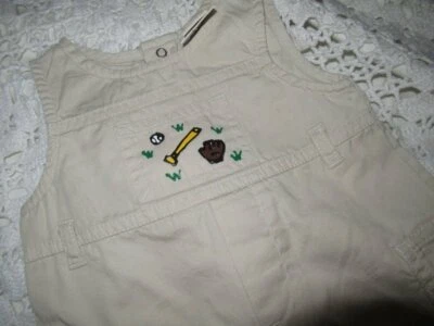 Nuevo sin etiquetas Mameluco de béisbol Faded Glory caqui pintado a mano bebé niño 0 m 3 m envío gratuito U Foto 1 de 2