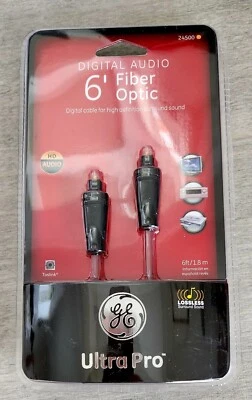 New 6ft. GE Ultra Pro Digital Audio TOSLINK (S/PDIFF) fiber cable 24500 - Image 1 of 2
