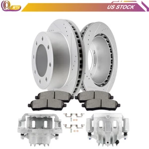 Rear Brake Rotors Calipers with Ceramic Pad For 1999-2004 Ford F-250 Super Duty - Foto 1 di 11