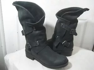 Botas de motociclista Coolway de cuero gris oscuro a media pantorrilla para mujer talla 42/11 - Imagen 1 de 18