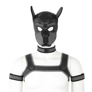 Party Masks Puppy Play Dog Hooded Collar Arms Shoulders Role Play Mask Kit - Picture 1 of 20