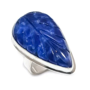 Burmise Sapphire(Simulated) Gemstone 925 Sterling Silver Jewelry Ring Size 8 l34 - Picture 1 of 2