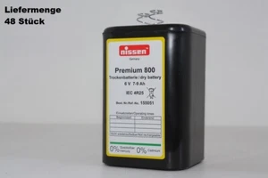 48 x NISSEN Premium 800 Federbatterie Blockbatterie 4R25C 6V / 7-9Ah - Bild 1 von 1
