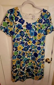 Liz Claiborne Dresses Size 6 Retro Flower Short Sleeve Dress Vintage - Picture 1 of 5