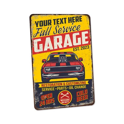 Custom Garage Sign Man Cave Gift for Men Dad Father Metal Sign Auto 108120129005 - Image 1 of 4