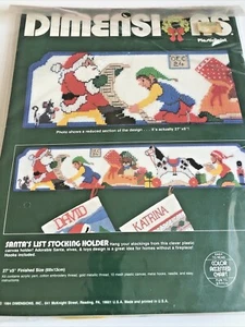 Dimensions Santas List Stocking Holder Plastic Canvas Christmas Stitching 1984 - Picture 1 of 4