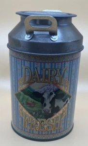 Dairy Goodness Collectible Milk Tin Can Canister Holstein Cow Farmhouse Rustic - Picture 1 of 3