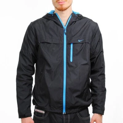 Nike Vintage Regenjacke Solo Swoosh Trackjacket Schwarz Blau Windbreaker Funktio - Bild 1 von 4