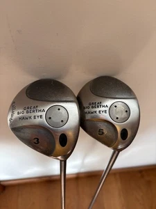 Callaway Great Big Bertha Hawk Eye Golf Club Wood Set 3-Wood 5-Wood Firm Flex UL - Picture 1 of 14