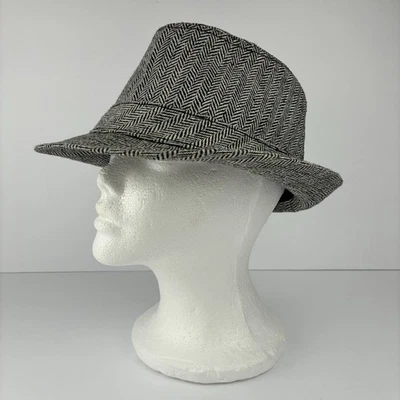 Sombrero Christy's Fedora Trilby M Espiga Negro Blanco Bebé Azul Corona Serie Usado en Excelente Condición Foto 1 de 4